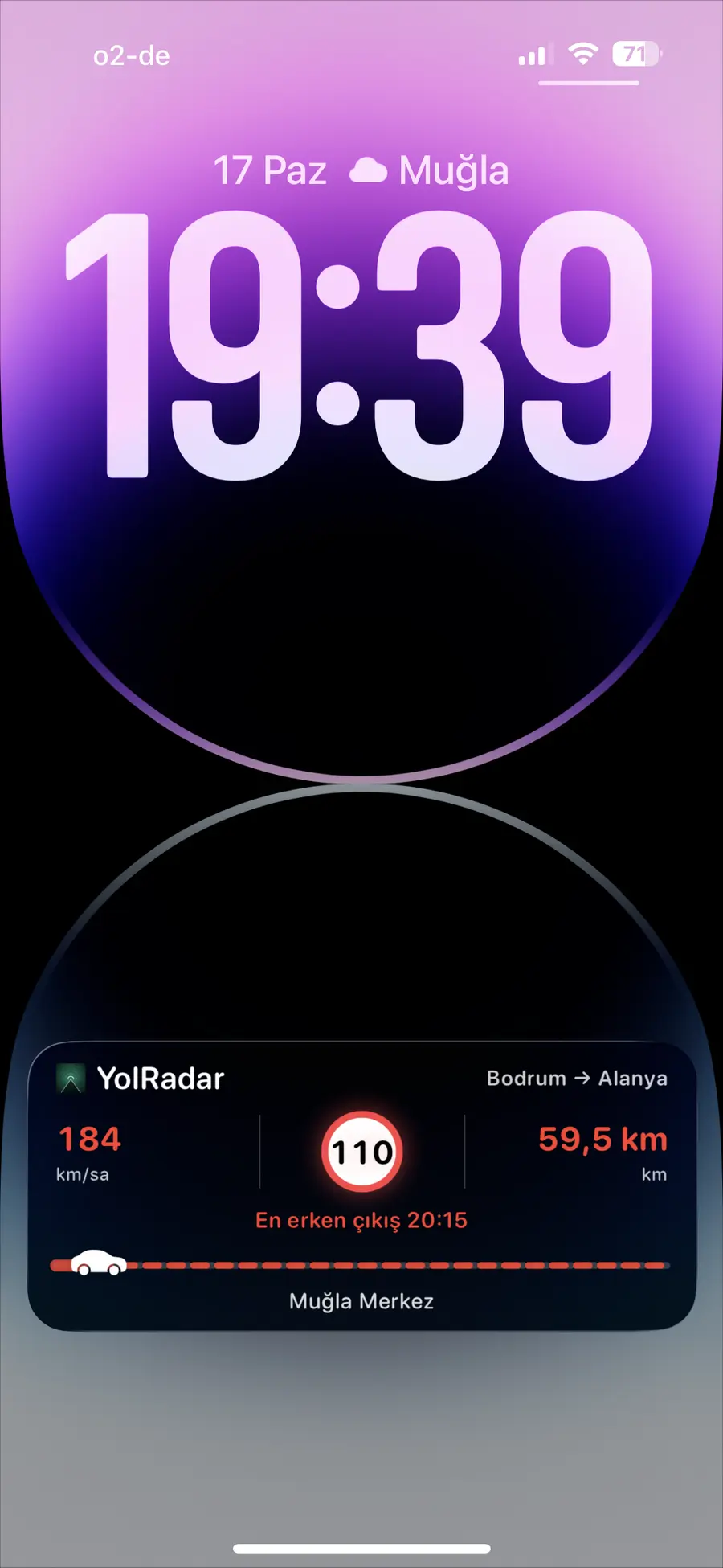 Kilit ekranında radar uyarısı